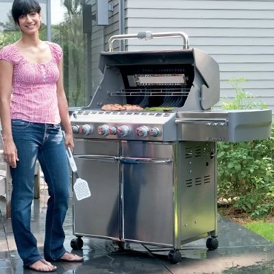 Weber Summit S-470 4-Burner Natural Gas Grill + Side Burner & Rotisserie, 48,800 BTU, Stainless Steel - Image 6