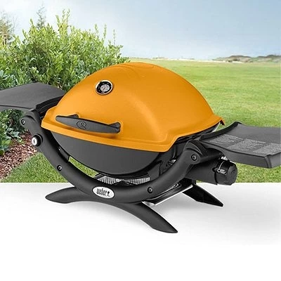 Weber Q-1200 Portable Gas Grill, 8500 BTU, Orange