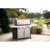 Weber Genesis S-435 4-Burner LP Gas Grill, 48,000 BTUs + Side & Sear Burners, Stainless Steel