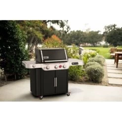 Weber Genesis EX-335 Smart Tech 3-Burner LP Gas Grill, 39,000 BTUs + Side & Sear Burners, Black