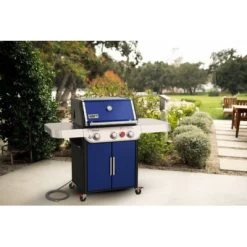 Weber Genesis SP E-325s 3-Burner Natural Gas Grill, 39,000 BTUs + Sear Burner, Deep Ocean Blue